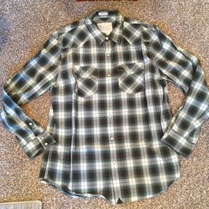 American Eagle green plaid shirt